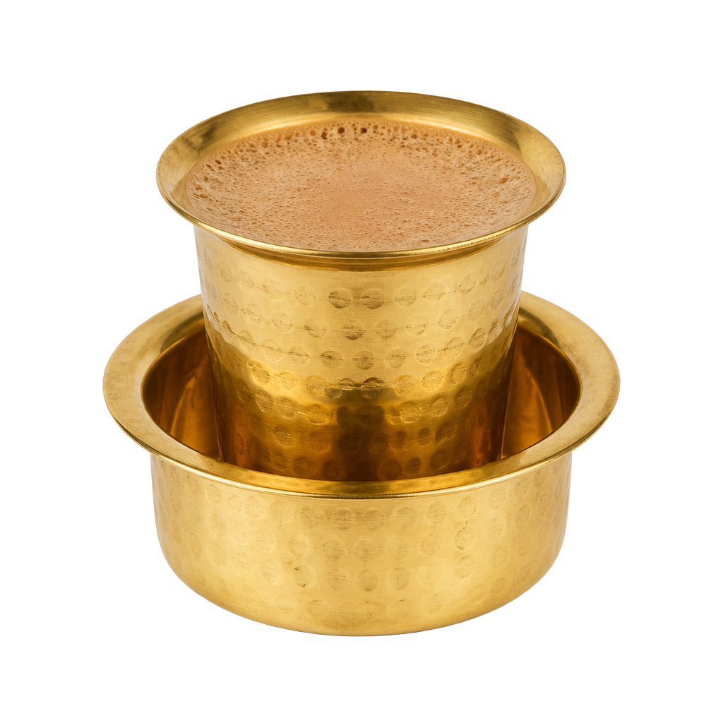 Chai served in a brass davara set