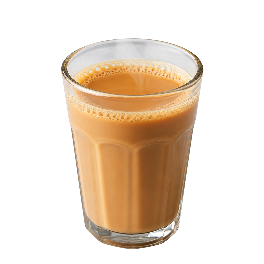 Chai served in a cutting glass